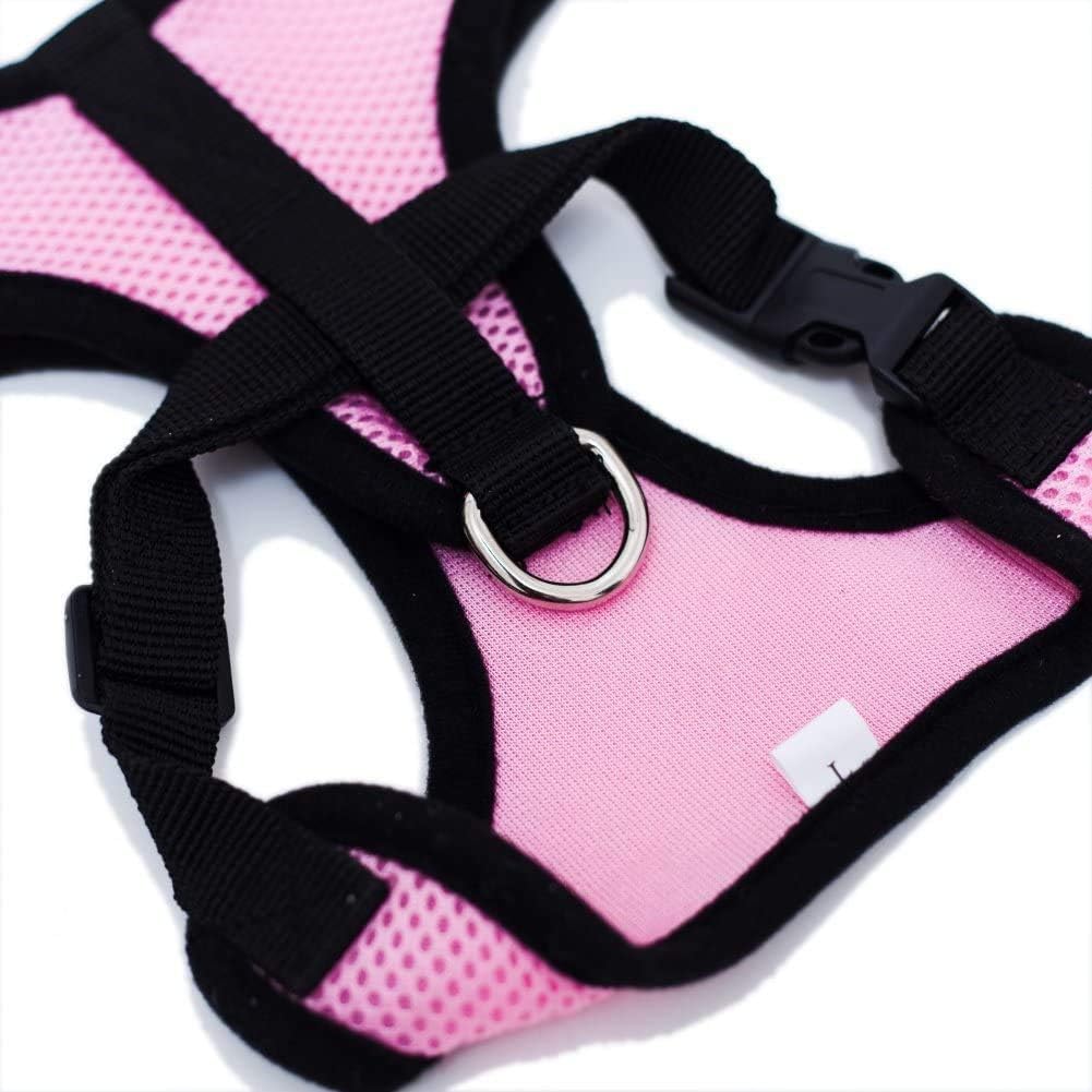 Harnais Petit Chien - DogHarnessLeadLeash™ - Rose - Mon Chien Balade