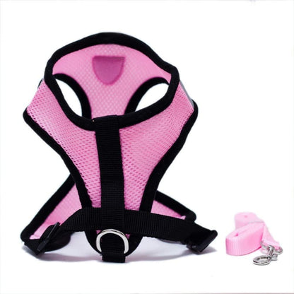 Harnais Petit Chien - DogHarnessLeadLeash™ - Rose - Mon Chien Balade
