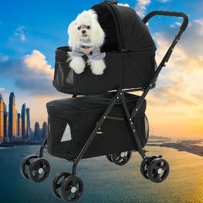 Poussette pour Chien - PetStroller™ - Noir - Mon Chien Balade