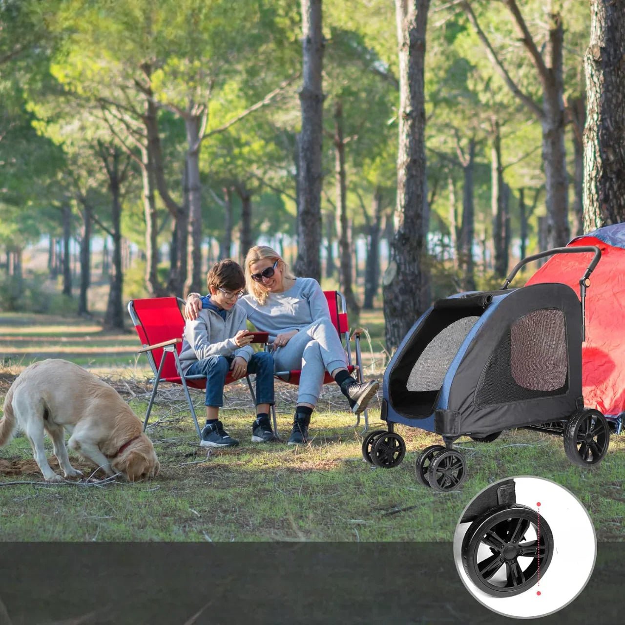 Poussette pour Chien - StrollyPet™ - Bleu - Mon Chien Balade