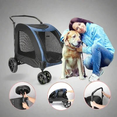 Poussette pour Chien - StrollyPet™ - Bleu - Mon Chien Balade