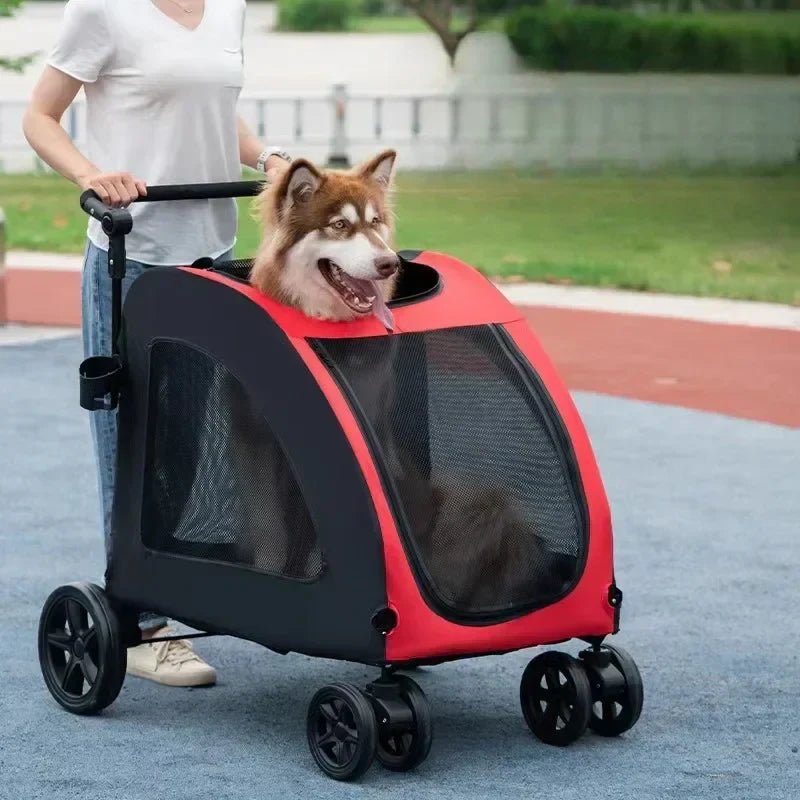 Poussette pour Chien - StrollyPet™ - Rouge - Mon Chien Balade