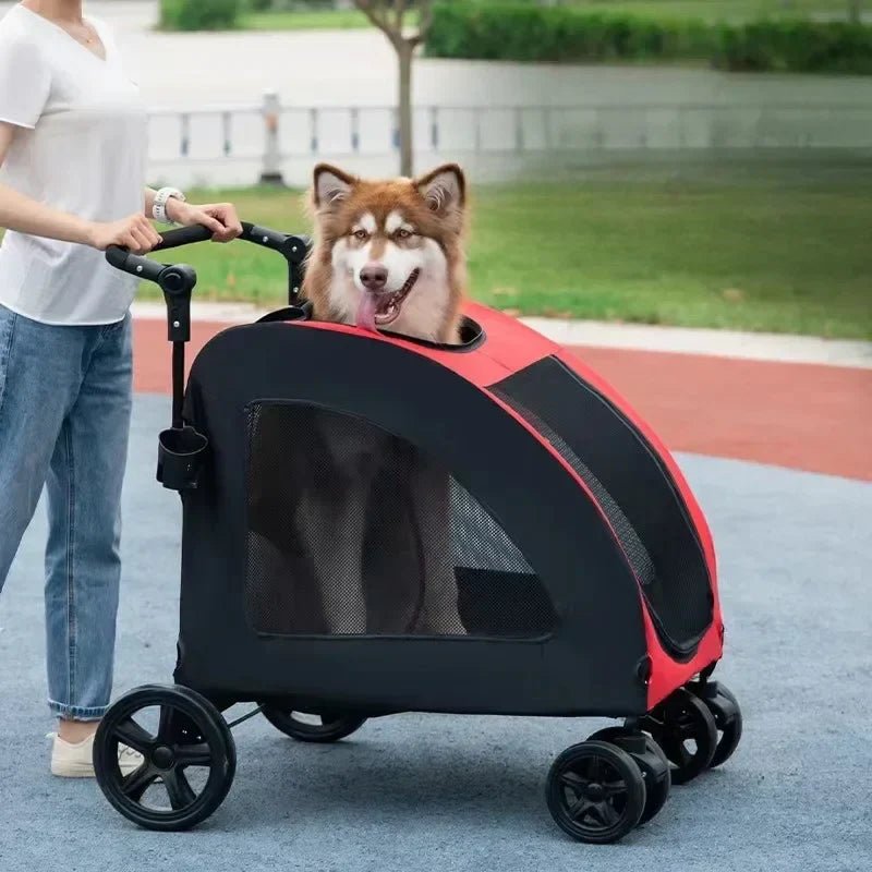 Poussette pour Chien - StrollyPet™ - Rouge - Mon Chien Balade
