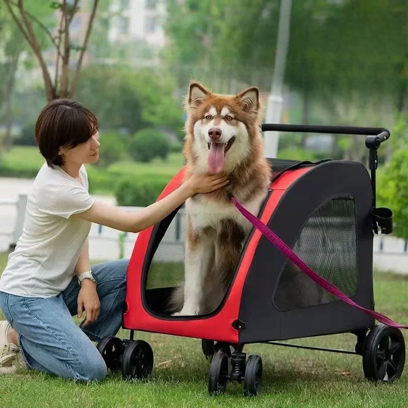 Poussette pour Chien - StrollyPet™ - Rouge - Mon Chien Balade