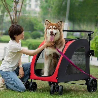 Poussette pour Chien - StrollyPet™ - Rouge - Mon Chien Balade